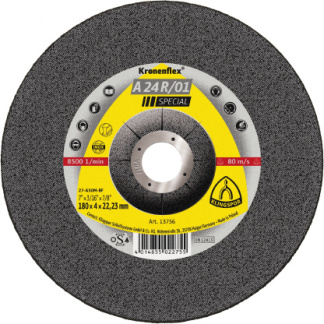 Klingspor 130825 A 24 R 01 grinding discs - 5 x 3/16 x 7/8 Inch depressed centre