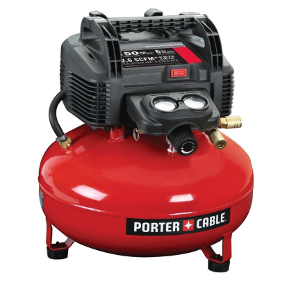 Porter Cable C2002 0.8 HP, 6 GALLON, 150 PSI, OIL-FREE, 2.6 SCFM, PANCAKE COMPRESSOR