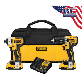 Dewalt DCK283D2 20V MAX XR 2 TOOL (DCD791 & DCF887) W/ 2 BATTERIES (2.0AH) AND BAG