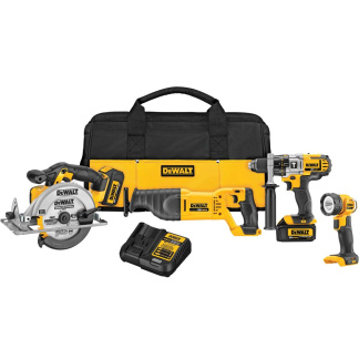 Dewalt DCK491L2 20V MAX 4 TOOL (DCD985, DCS381 RECIP, DCS393 CIRC, DCL040) W/ 2 BATTERIES (3.0AH) AND BAG