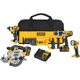 Dewalt DCK590L2 20V MAX 5 TOOL  (DCD985, DCF885, DCS381 RECIP, DCS393 CIRC, DCL040) W/ 2 BATTERIES (3.0AH) AND BAG