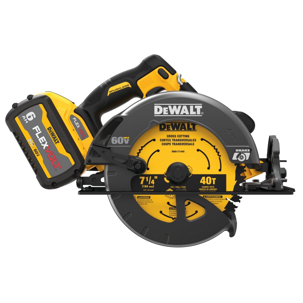 Dewalt DCS575T1 60V MAX FLEXVOLT 7 1 4 CIRCULAR SAW KIT W 1 BATTERY 6AH CHARGER AND BAG Adam s Tarp Tool Ltd