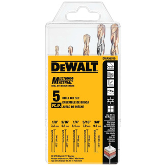 Dewalt DWA56015 5PC Carbide Split Point Multi-Material Drill Bit Set