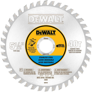 Dewalt DWA7771 5-1/2" 40T STAINLESS STEEL METAL CUTTING 5/8" ARBOR