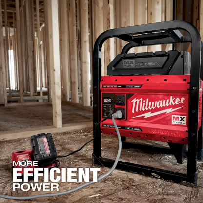 Milwaukee MXF002-2XC MX FUEL Lithium-Ion Cordless CARRY-ON 3600W/1800W Power Supply In Use