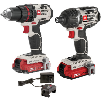 Porter Cable PCCK602L2 20V MAX Lithium Drill / Impact (1.5 Amp Red Batteries)