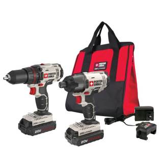 Porter Cable PCCK604L2 20V MAX Lithium Drill / Impact (1.3 Amp Black Batteries)