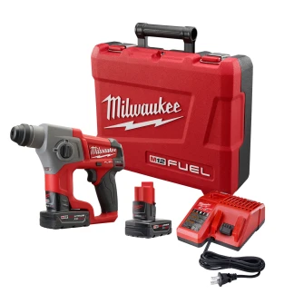 Milwaukee 2416-22XC M12 FUEL 12 Volt Lithium-Ion Brushless Cordless 5/8 in. SDS PLUS Rotary Hammer Kit