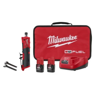 Milwaukee 2486-22 M12 FUEL 12 Volt Lithium-Ion Brushless Cordless Straight Die Grinder 2 Battery Kit