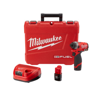 Milwaukee 2553-22 M12 FUEL 12 Volt Lithium-Ion Brushless Cordless 1/4 in. Hex Impact Driver Kit