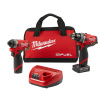 Milwaukee 2598-22 M12 FUEL 12 Volt Lithium-Ion Brushless Cordless 2-Tool Combo Kit: 1/2 in. Hammer Drill and 1/4 in. Hex Impact Driver