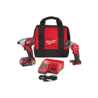 Milwaukee 2656-21L M18 1/4 in. Hex Compact Impact Driver Kit with Free LED Work Light