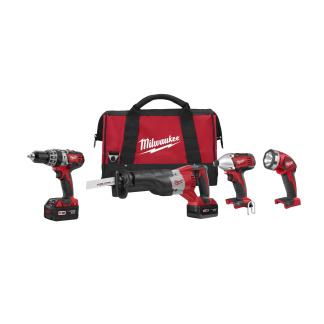 Milwaukee 2696-24 M18 Cordless Lithium-Ion 4-Tool Combo Kit 2696-24