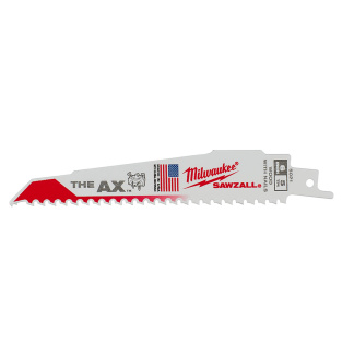 Milwaukee 48-00-5021 6 in. 5 TPI the Ax SAWZALL Reciporcating Saw Blades - 5 Pack