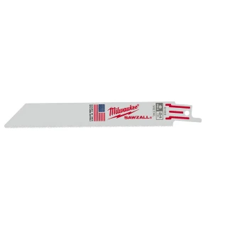 Milwaukee 48-00-5186 6 in. 24 TPI Thin Kerf SAWZALL Reciporcating Saw Blades - 5 Pack