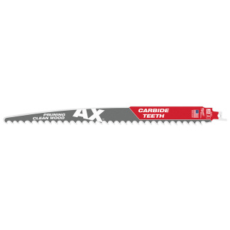 Milwaukee 48-00-5233 12" 3 TPI The AX with Carbide Teeth for Pruning & Clean Wood SAWZALL Blade 1PK