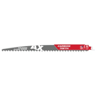 Milwaukee 48-00-5233 12" 3 TPI The AX with Carbide Teeth for Pruning & Clean Wood SAWZALL Blade 1PK