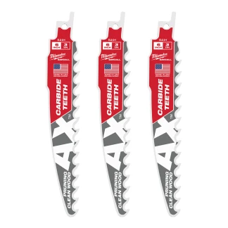 Milwaukee 48-0053-31 6" 3 TPI The AX with Carbide Teeth for Pruning & Clean Wood SAWZALL Blade 3PK