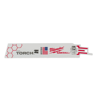Milwaukee 48-00-5782 6 in. 14 TPI THE TORCH SAWZALL Reciporcating Saw Blades - 5 Pack