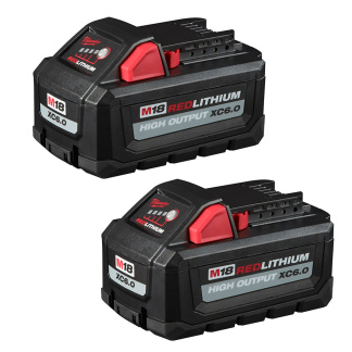 Milwaukee 48-11-1862 M18 18 Volt Lithium-Ion Cordless REDLITHIUM HIGH OUTPUT XC 6.0Ah Battery Pack (2 Piece)