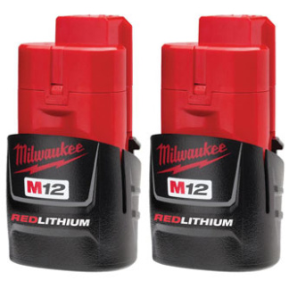 Milwaukee 48-11-2411 M12 REDLITHIUM 1.5Ah Compact Battery Pack (2 Piece)