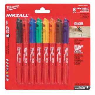 Milwaukee 48-22-3107 INKZALL Fine Point Colored Markers (4 Pack)
