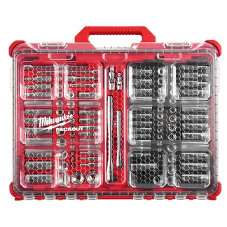 Milwaukee 48-22-9486 1/4 in. & 3/8 in. 106 Pc. Ratchet and Socket Set in PACKOUT - SAE & Metric