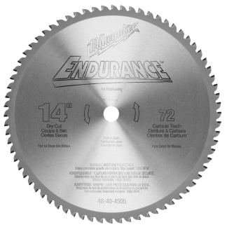 Milwaukee 48-40-4505 14 in. 72 Tooth Dry Cut Carbide Tipped Circular Saw Blade