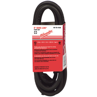 Milwaukee 48-76-4108 8 ft. 3-Wire QUIK-LOK w/Twist Style Plug Cord