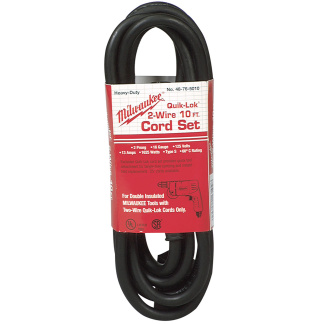 Milwaukee 48-76-5010 10 ft. 2-Wire Quik-Lok Cord