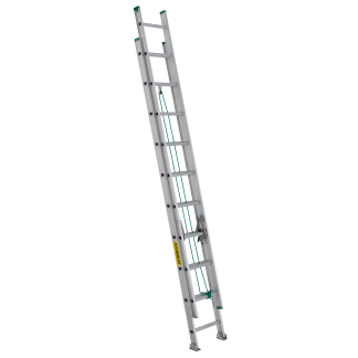 20 ft Featherlite 2220 Aluminum Extension Ladder, Type II, 225 lb Load Capacity