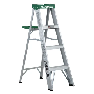 4 ft Featherlite 2404 Aluminum Step Ladder, Type II, 225 lb Load Capacity