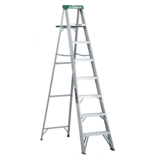 8 ft Featherlite 2408 Aluminum Step Ladder, Type II, 225 lb Load Capacity