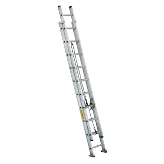 20 ft Featherlite 3220D Aluminum Extension Ladder, Type IA, 300 lb Load Capacity