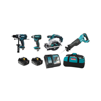Makita DLX4058M 18V LXT Cordless 4 Piece Combo 4.0Ah Kit with 2 Batteries