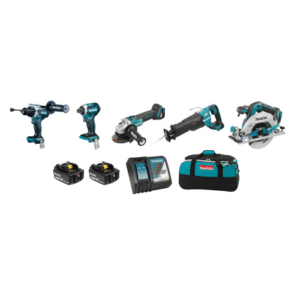 Makita DLX5077TX1 18V LXT Cordless 5PC Combo 5.0Ah Kit