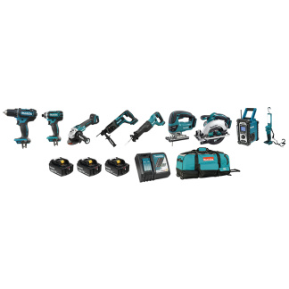 Makita DLX9004M 18V LXT Cordless 9PC Combo 4.0Ah Kit with 3 Batteries