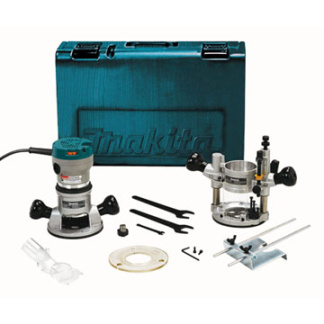 Makita RF1101KIT Router 1/2" 2-1/4 H.P. Two Base Combo Variable Speed Corded