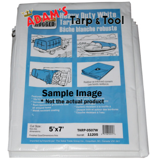 Western Rugged 11205 5'x7' Heavy Duty 6mil White Tarp with 10x10 Weave