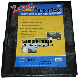 Western Rugged 11610 6'x8' Commercial Grade 8mil Black Tarp with 14x14 Weave