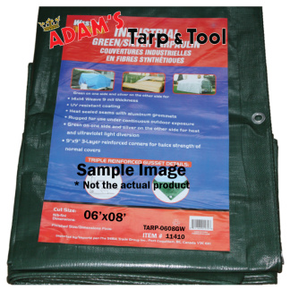 Western Rugged 11410 6'x8' Construction Grade 9mil Green Tarp with 14x14 Weave