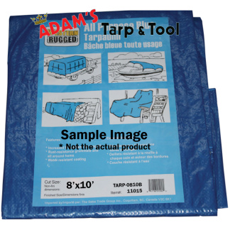 Western Rugged 11015 8'x10' All Purpose 4mil Blue Tarp with 8x8 Weave