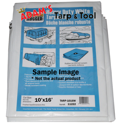 Western Rugged 11222 10'x16' Heavy Duty 6mil White Tarp with 10x10 Weave