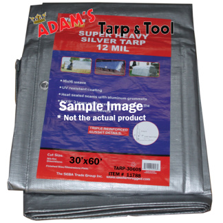 Western Rugged 11788 30'x60 Industrial Grade 12mil Silver Tarp with 16x16 Weave