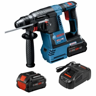 Bosch GBH18V-26K24A Cordless 18V Brushless 1" SDS-Plus Rotary Hammer (2) 8.0 Ah Batteries (1) Charger