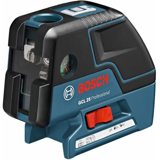 Bosch GCL 25 Self-Leveling 5-Point & Cross-Line 2-in-1 Laser - Red Beam
