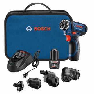 Bosch GSR12V-140FCB22 Cordless 12V Max Chameleon Drill/Driver,  5-In-1 Flexiclick System (2) 2Ah Batteries (1) Charger
