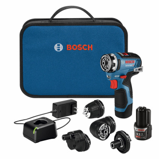 Bosch GSR12V-300FCB22 Cordless 12V Max Chameleon Drill/Driver, 5-In-1 Flexiclick System (2) 2Ah Batteries (1) Charger