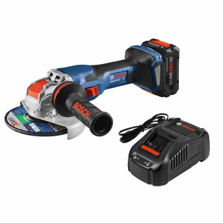 Bosch GWX18V-13CB14 Cordless 18V Spitfire X-LOCK Connected-Ready 5"-6" Angle Grinder Kit, Slide Switch (1) 8Ah Battery (1) Charger