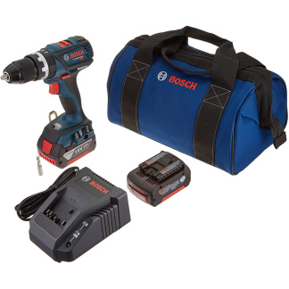 Bosch HDS183-01 Cordless 18V EC Brushless 1/2" Hammer Drill / Driver Kit (2) 4Ah Batteries (1) Charger